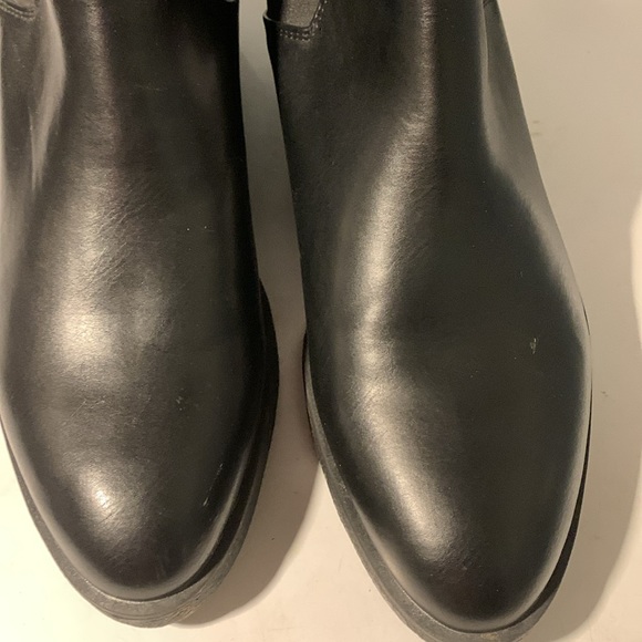 ZARA TRF Ankle  Boots Womens 41 Black Leather Buckle block heel - Picture 9 of 10